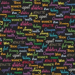 Imaginative sports words background