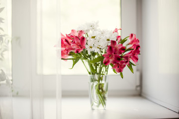 Beautiful chrysanthemum and Alstroemeria flowers