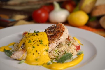 Closeup on various sorts of food