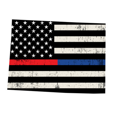State of Colorado Police and Firefighter Support Flag Illustration
