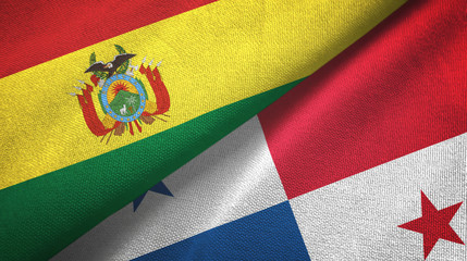 Bolivia and Panama two flags textile cloth, fabric texture