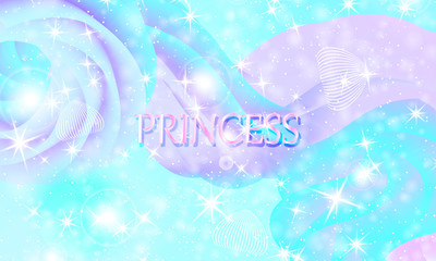 Princess background. Mermaid rainbow. Vector