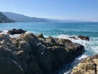 Puerto Vallarta Seascape Pacific Ocean Beach Mountains Mexico