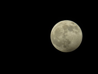Beautiful wolf moon in the sky