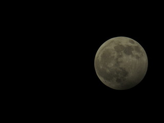 Beautiful wolf moon in the sky