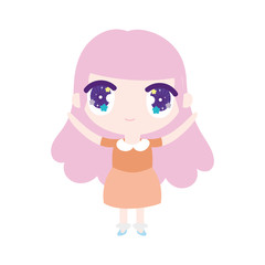 kids, cute little girl anime cartoon character