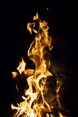 Fototapeta premium flames of fire on a black background