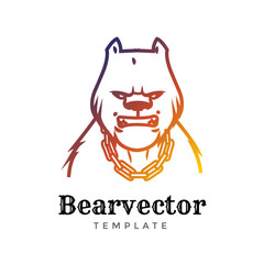 Bear sport vector logo concept isolated on white background. Modern predator professional team badge design. Premium quality wild animal t-shirt tee print illustration