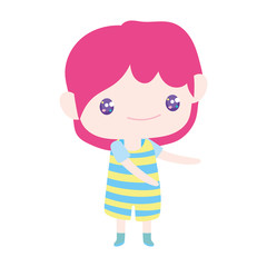 cute little boy happy cartoon character kids