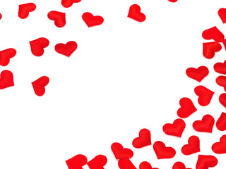 Many Hearts, Symbol of Love and Valentine's Day. Flat Red Icon Isolated on White Background.