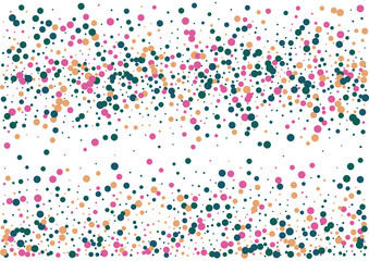 Festive color round confetti background. Abstract frame confetti texture for holiday, postcard, poster, website, carnivals, birthday and children's parties. Cover confetti mock-up. Wedding card layout