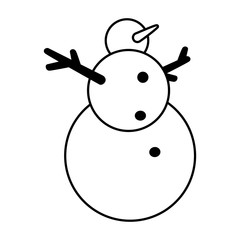 cute snowman on white background