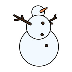 cute snowman on white background
