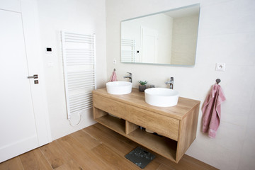 Fototapeta na wymiar Modern bathroom in house