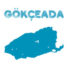 Isolated colorful Gokceada (Imbros) island map - Eps10 vector graphics and illustration