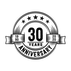 30 years anniversary celebration logotype. Vector and illustration.