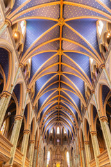 A ceiling of a church