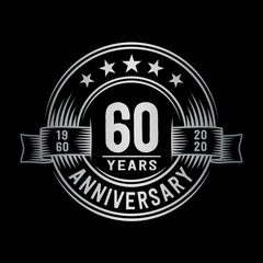 60 years anniversary celebration logotype. Vector and illustration.