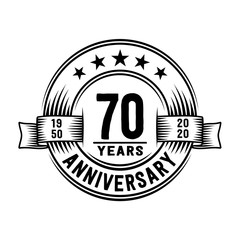 70 years anniversary celebration logotype. Vector and illustration.