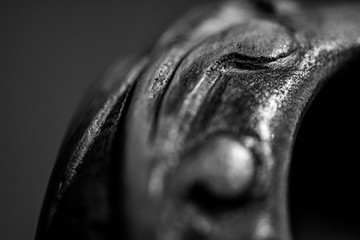 mask on black background