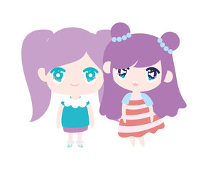 kids, cute little girls anime cartoon characters