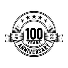 100 years anniversary celebration logotype. Vector and illustration.