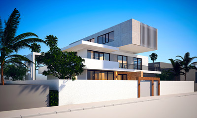 3d render luxury villa house