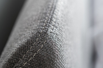 Closeup on fabric material on furniture