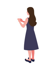 businesswoman standing on white background