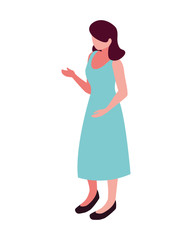 businesswoman standing on white background