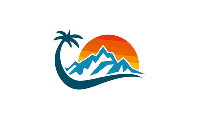 Fototapeta na wymiar holiday camping mountain logo