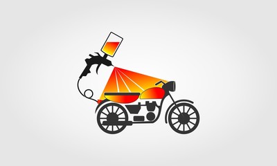 Retro motorcycle repaint garage vector logo design