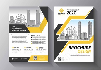 Brochure design, cover modern layout, annual report, poster, flyer in A4 with colorful triangles, geometric shapes for tech, science, market with light background