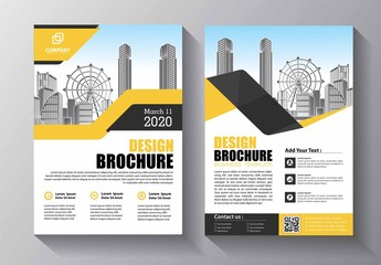 Naklejka na ściany i meble Brochure design, cover modern layout, annual report, poster, flyer in A4 with colorful triangles, geometric shapes for tech, science, market with light background
