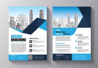 Obraz premium Brochure design, cover modern layout, annual report, poster, flyer in A4 with colorful triangles, geometric shapes for tech, science, market with light background