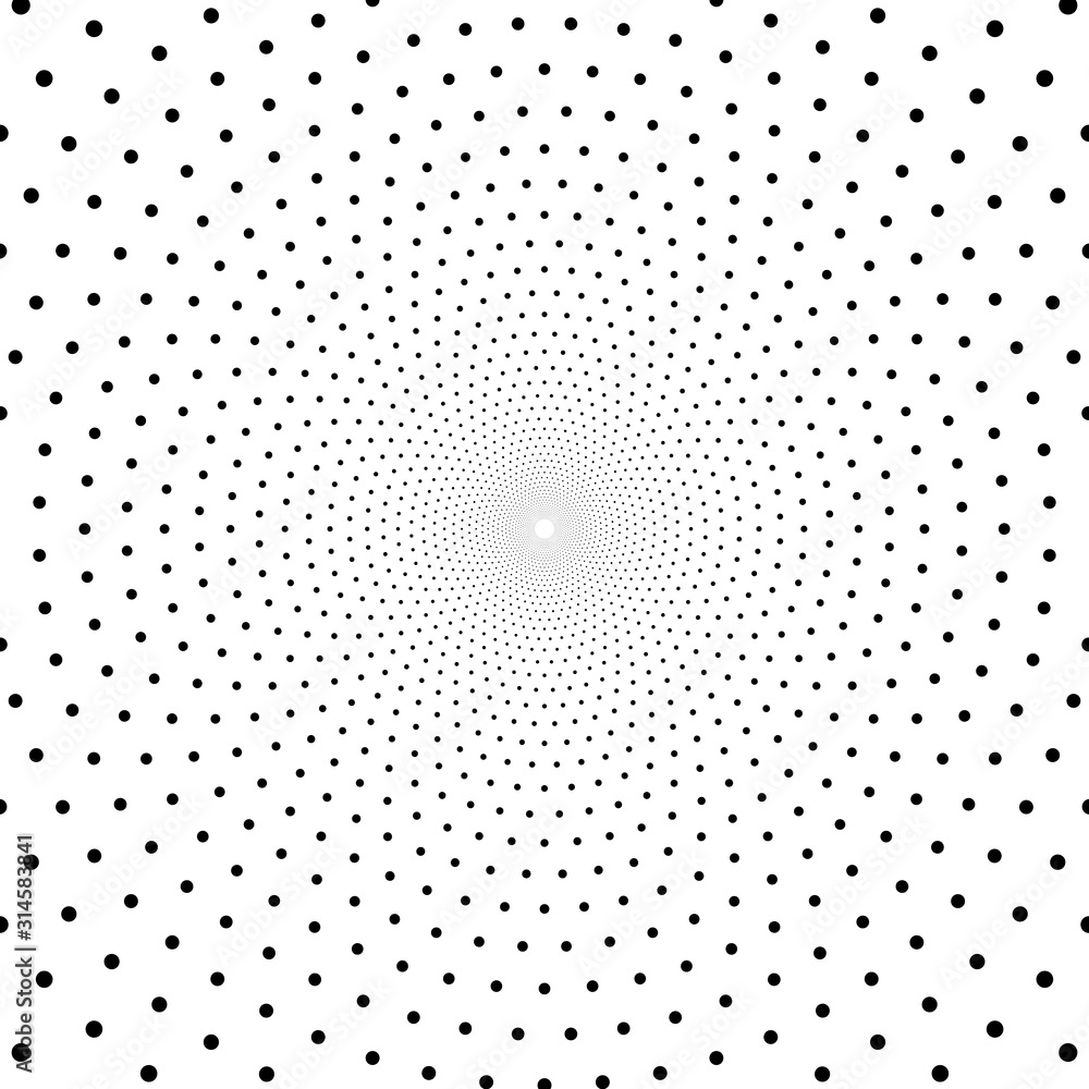 Poster abstract circle of black dots. halftone effect. modern design vector background