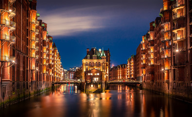 Germany, Hamburg, The Wasserschloss in the historic Warehouse District of Hamburg