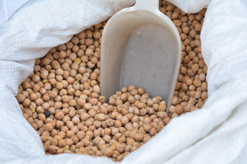 Chickpeas in a street market