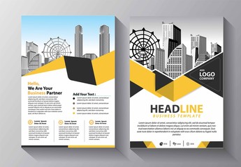 Brochure design, cover modern layout, annual report, poster, flyer in A4 with colorful triangles, geometric shapes for tech, science, market with light background