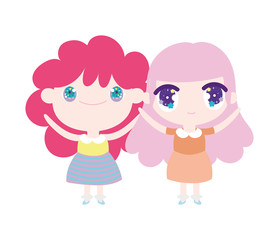 kids, cute little girls anime cartoon characters