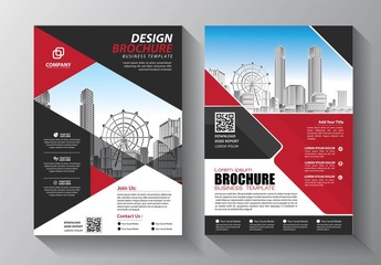 Brochure design, cover modern layout, annual report, poster, flyer in A4 with colorful triangles, geometric shapes for tech, science, market with light background