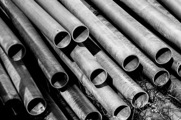 Metal tubes placed on the ground