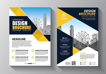 Brochure design, cover modern layout, annual report, poster, flyer in A4 with colorful triangles, geometric shapes for tech, science, market with light background