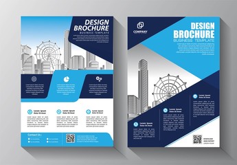 Brochure design, cover modern layout, annual report, poster, flyer in A4 with colorful triangles, geometric shapes for tech, science, market with light background