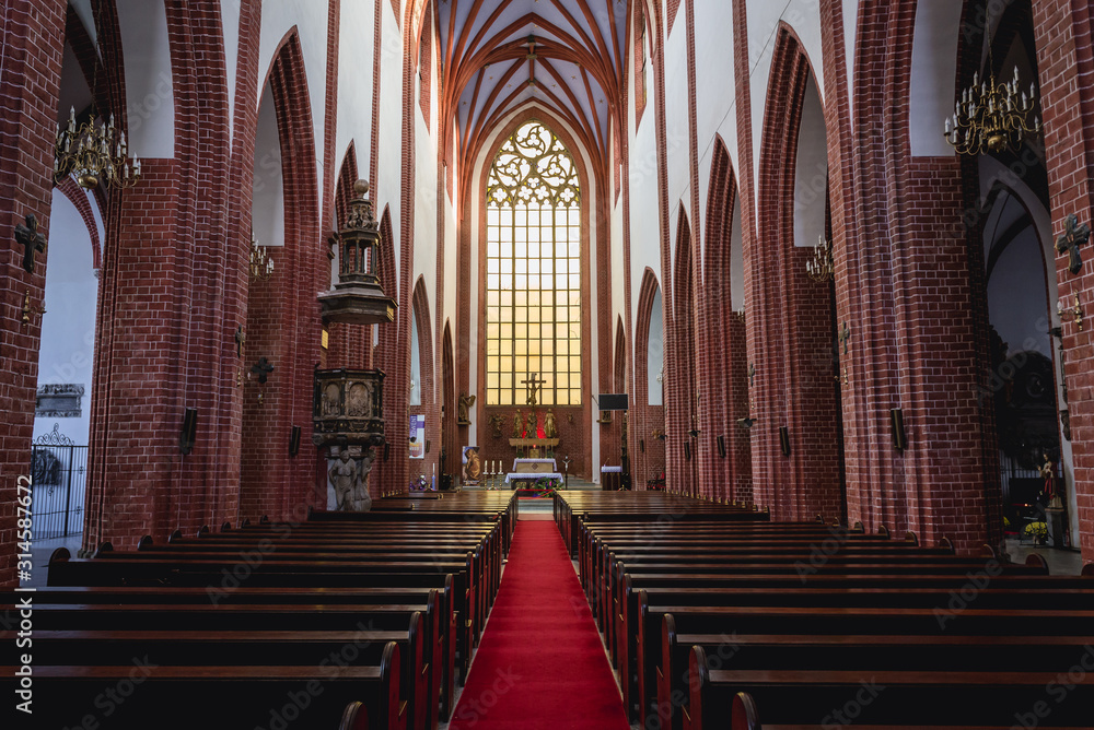 Poster Main nave of St Mary Magdalene church located in historic part of Wroclaw city, Poland