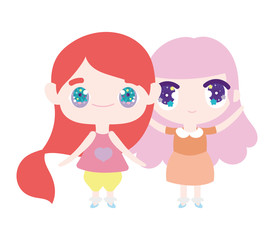 kids, cute little girls anime cartoon characters