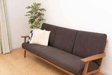 ソファと観葉植物