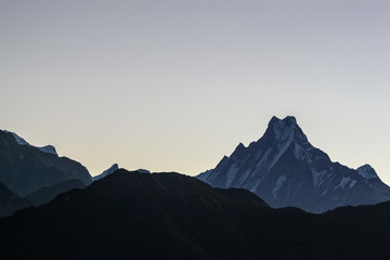 Mountains and White Fog Over the Lakes