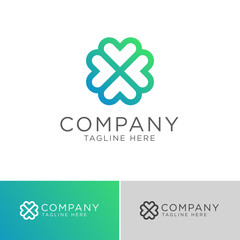 Four love gradient modern logo template