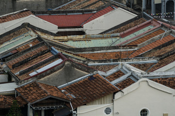 Fototapeta na wymiar Tiled roofs, George Town, Penang
